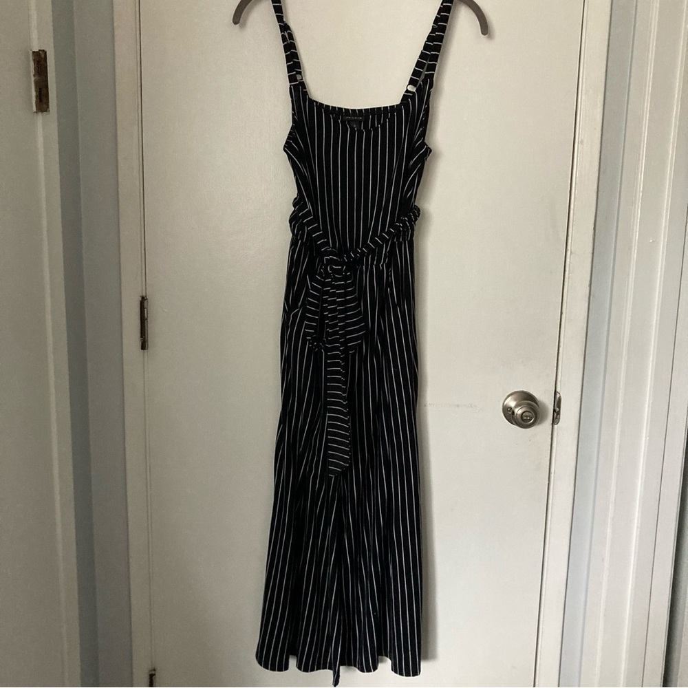 Torrid black and white striped jumpsuit size 0
